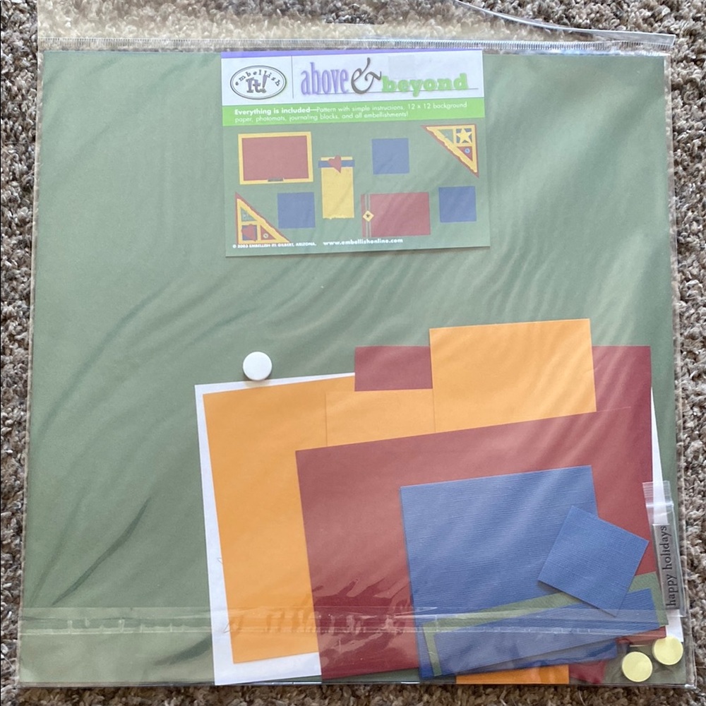 Scrapbooking Page Kit - Green, Orange, Red